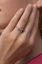 Eiffel Sparkle Silver Ring