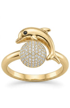 Dolphin Wrap Ring in Gold Finish