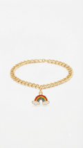 Rainbow Charm Bracelet, Gold Chain Bracelet