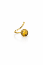 Tiger Eye Open Curve Ring