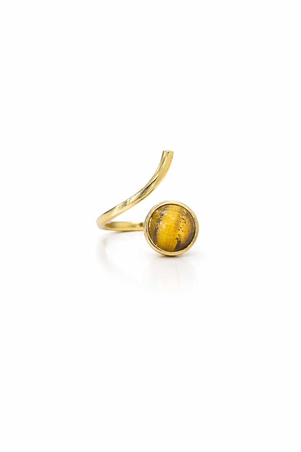 Tiger Eye Open Curve Ring