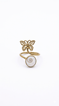Gold Butterfly Shiva Eye Shell Ring
