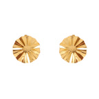 Golden Sunburst Textured Stud Earrings