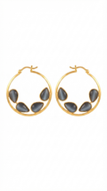 Grey Cat’s Eye Hoop Earrings