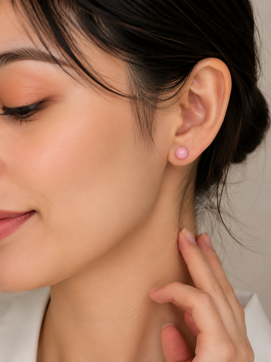 Pink Rhodonite Stud Earrings