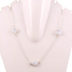 Elegant Moonstone Station Chain Necklace