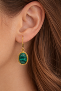 Vintage Malachite Style Dangle Earrings