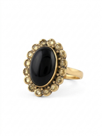 Black Onyx Oval Statement Ring