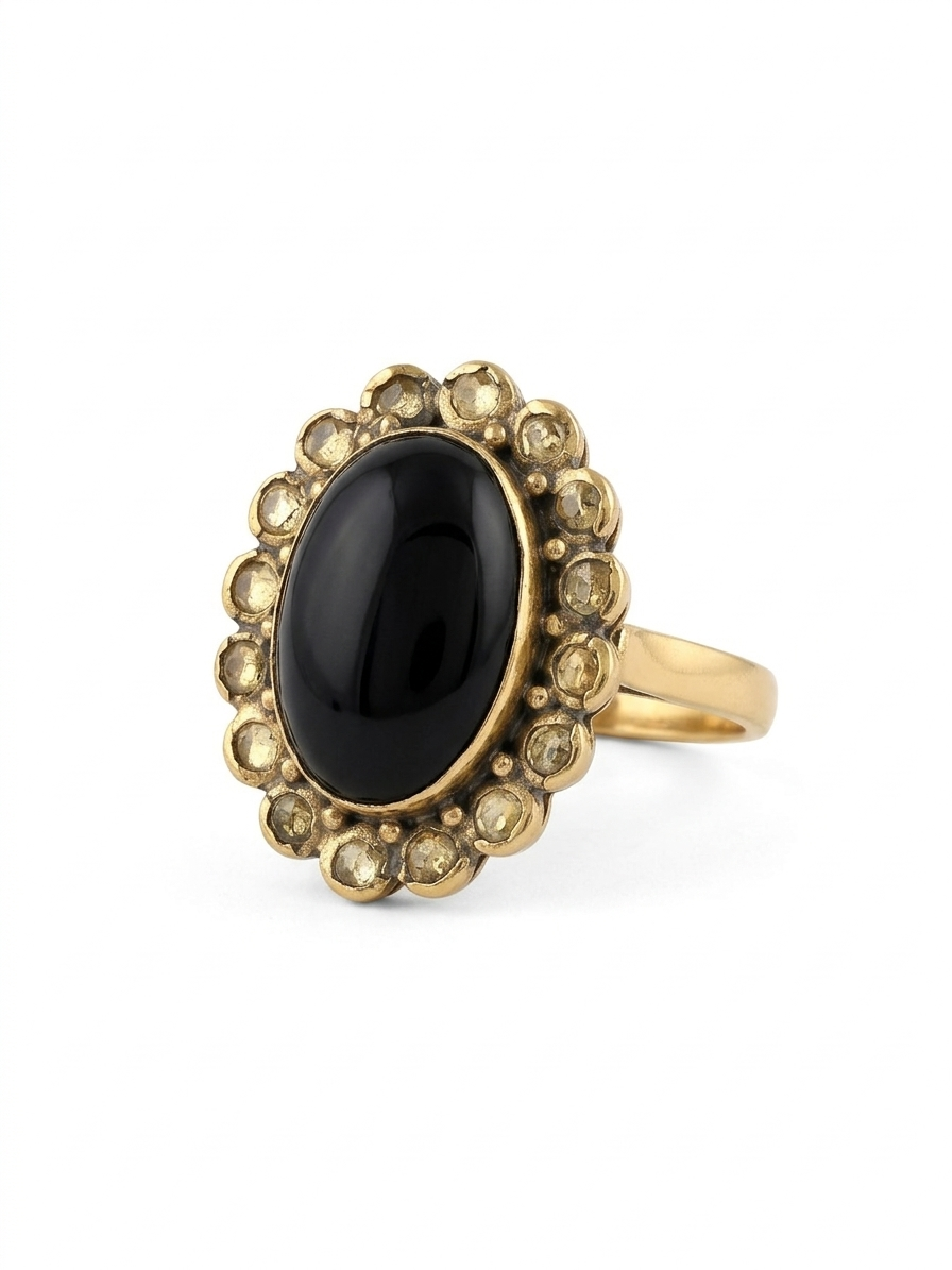 Black Onyx Oval Statement Ring
