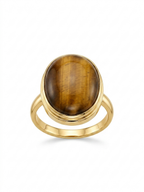 Tiger Eye Statement Ring in Gold