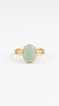 Aquamarine Oval Ring in Gold