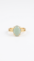 Aquamarine Oval Ring in Gold