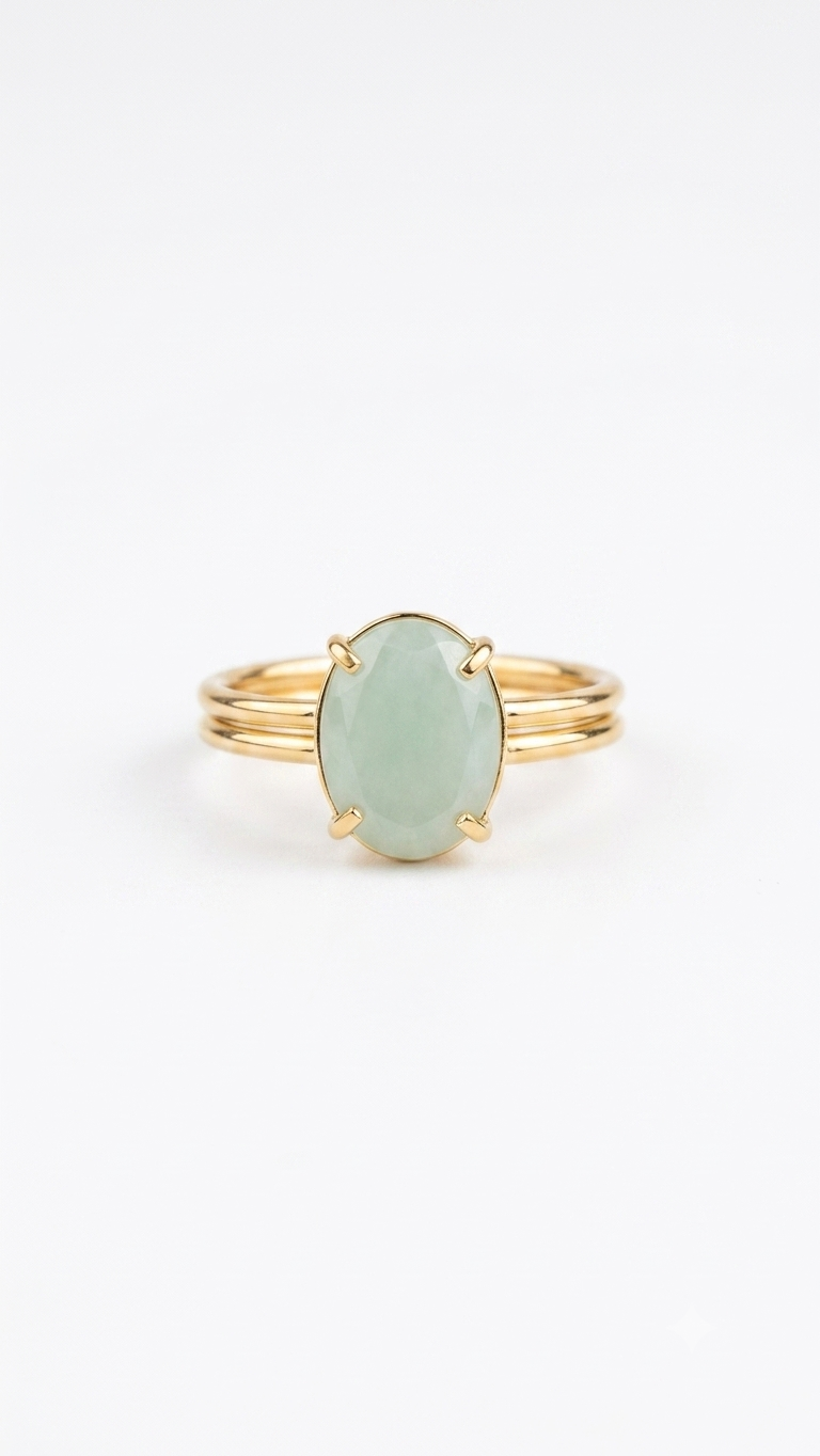 Aquamarine Oval Ring in Gold