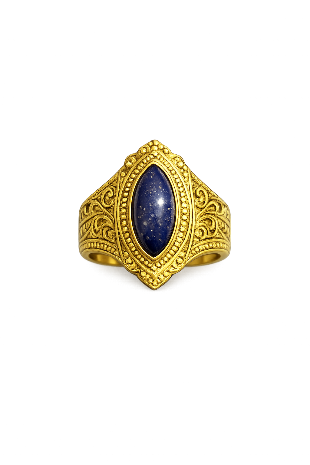 Vintage Gold Lapis Lazuli Statement Ring