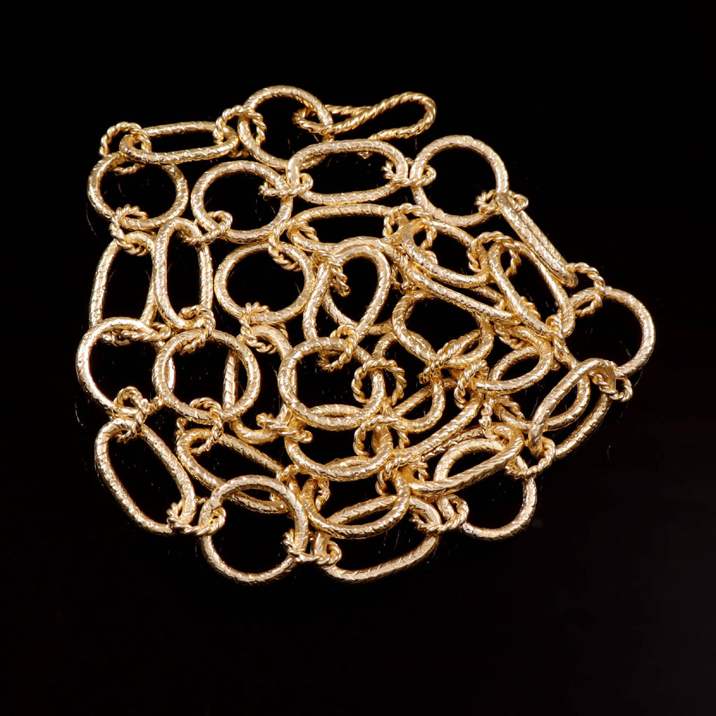 Elegant Hammered Link Statement Necklace