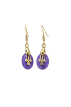 Vintage Purple Stone Dangle Earrings