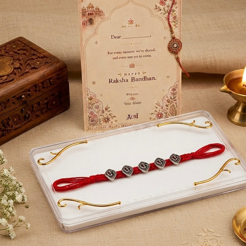 Spiritual Om Charm Rakhi | Traditional Hindu Festival Gift