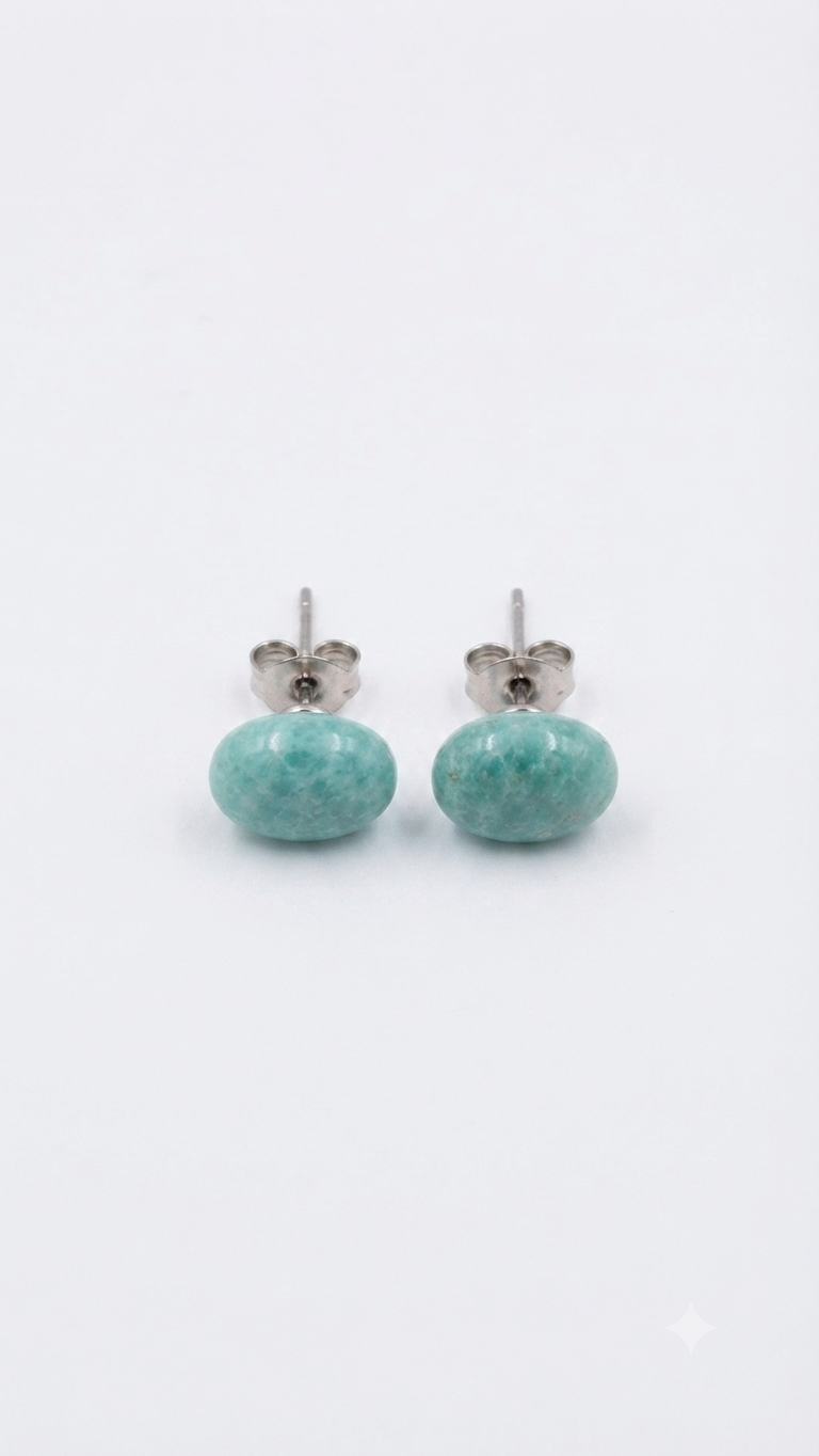 Natural Amazonite Stud Earrings