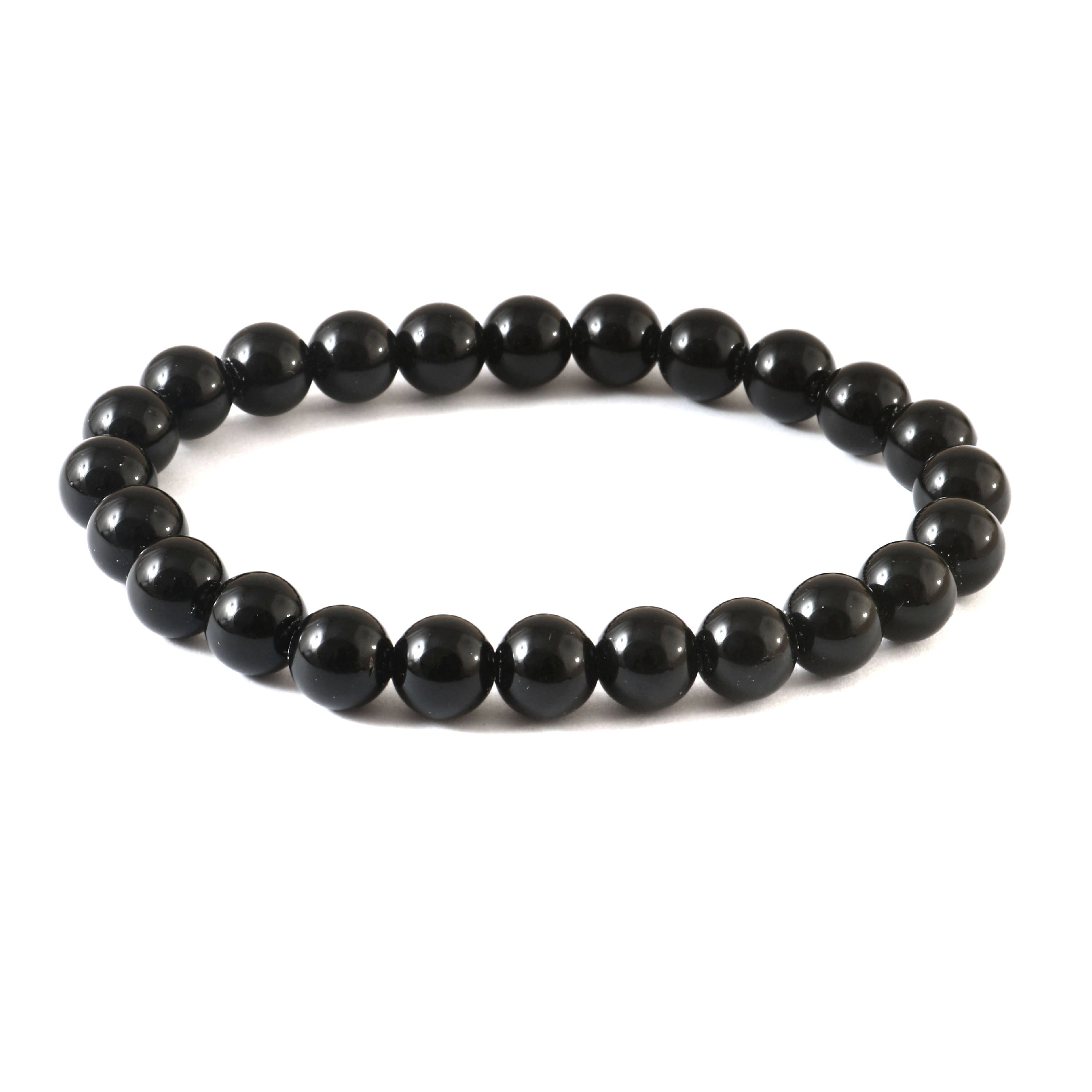Natural Black Obsidian Full Rounds Beads