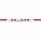 Rakhi with Rudraksha Beads & Silver-Tone Charm