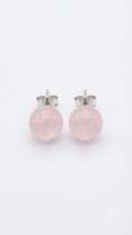 Natural Rose Quartz Stud Earrings