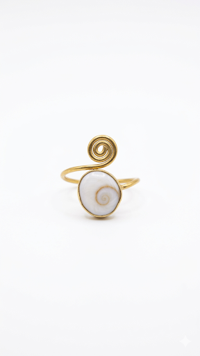Gold Spiral Shell Ring