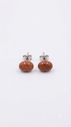 Natural Sunstone Stud Earrings