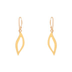 Gold Open Leaf Drop Earrings