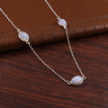 Elegant Moonstone Station Chain Necklace