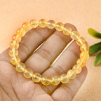 Natural Citrine Bracelet Round Bead Bracelet