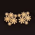 Gold Floral Cluster Statement Earrings