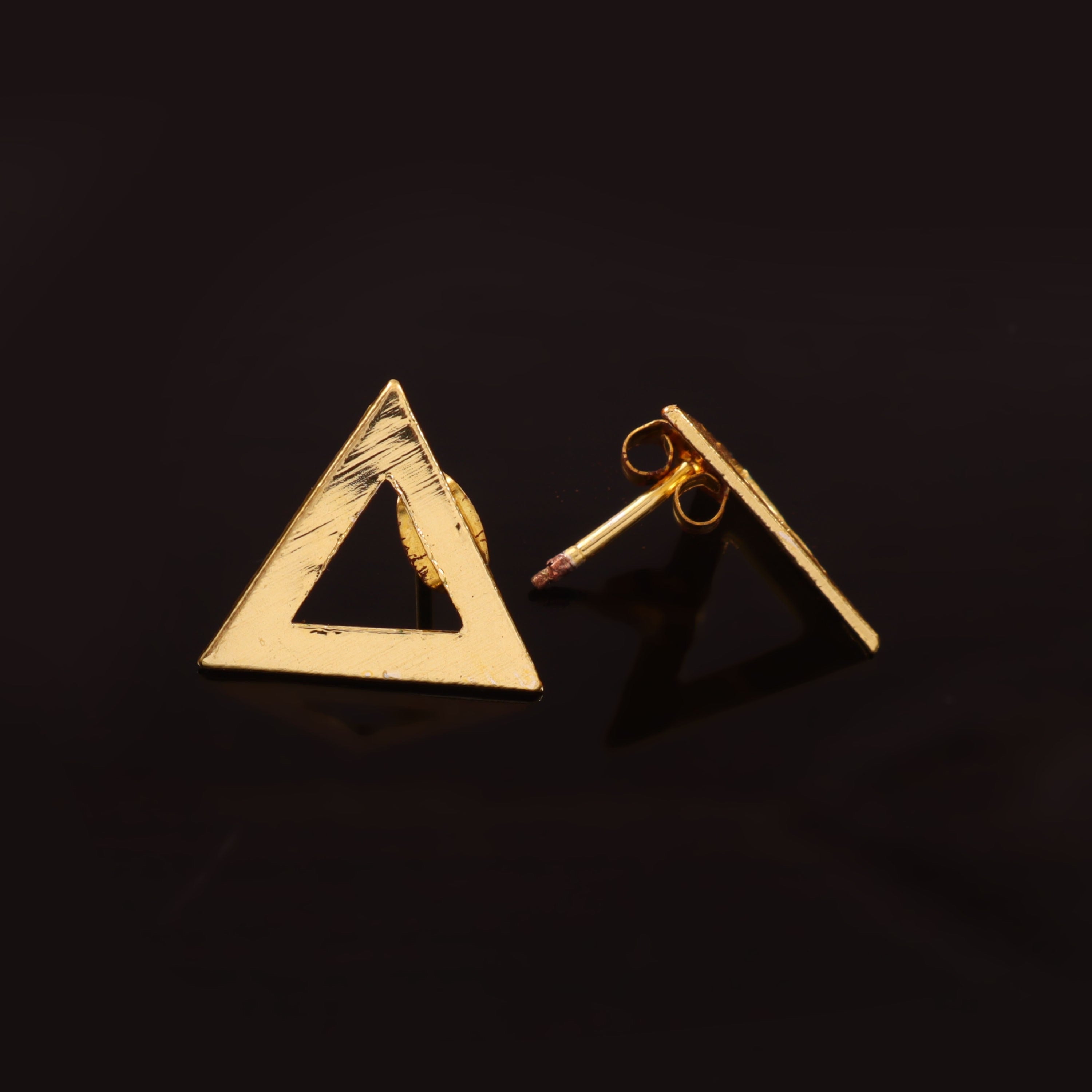Minimalist Gold Triangle Stud Earrings