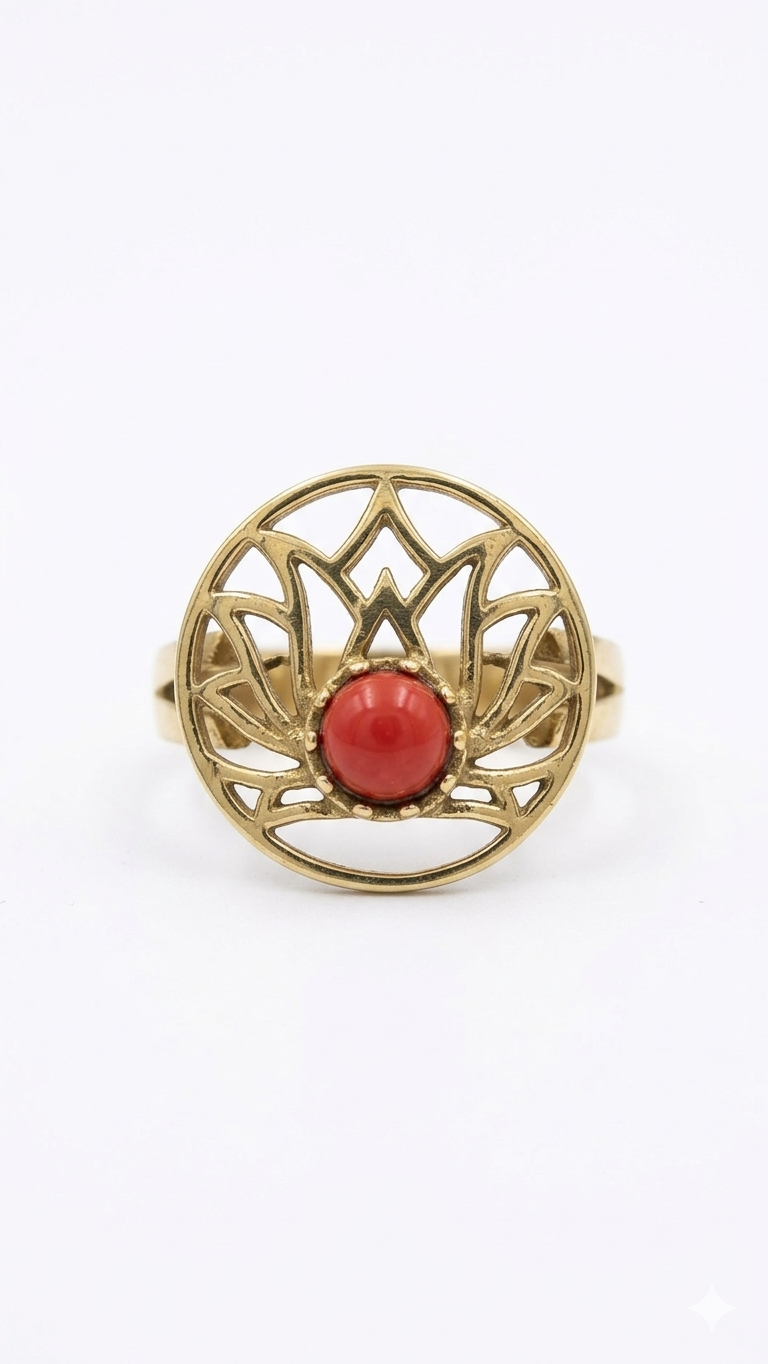 Coral Bloom Statement Adjustable Ring