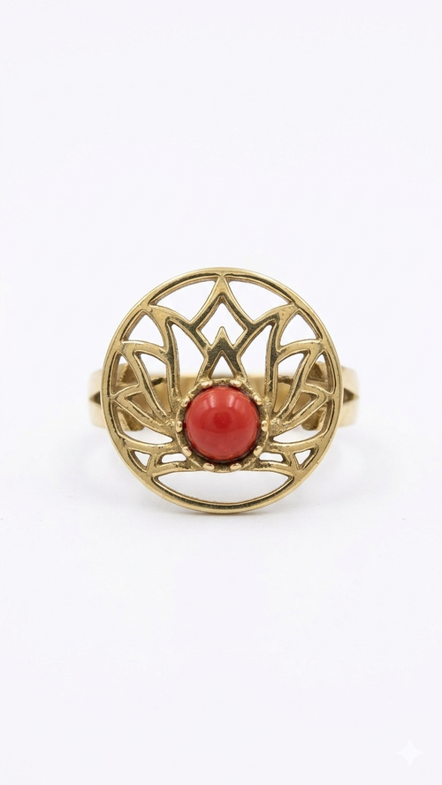 Coral Bloom Statement Adjustable Ring