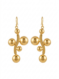 Golden Bubble Drop Earrings – Modern Sculptural Statement