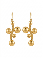 Golden Bubble Drop Earrings – Modern Sculptural Statement