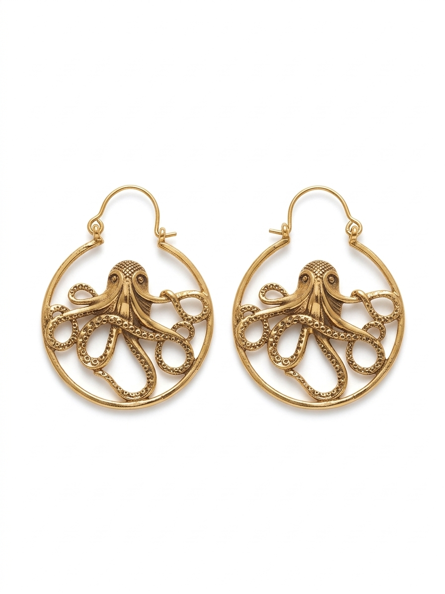 Twisted Gold Hoop Earrings