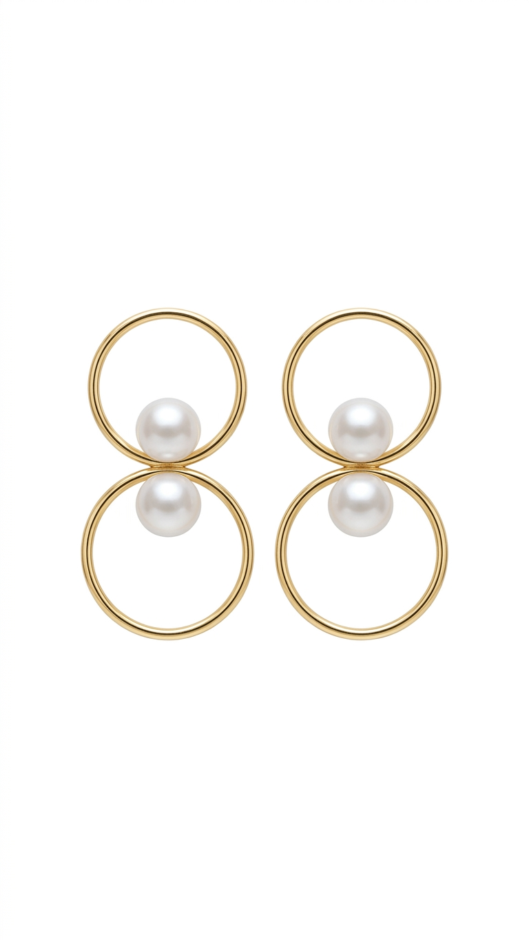 Minimalist Gold Pearl Earrings