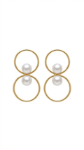 Minimalist Gold Pearl Earrings