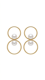 Minimalist Gold Pearl Earrings
