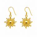 Golden Sunburst Drop Earrings