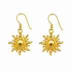 Golden Sunburst Drop Earrings