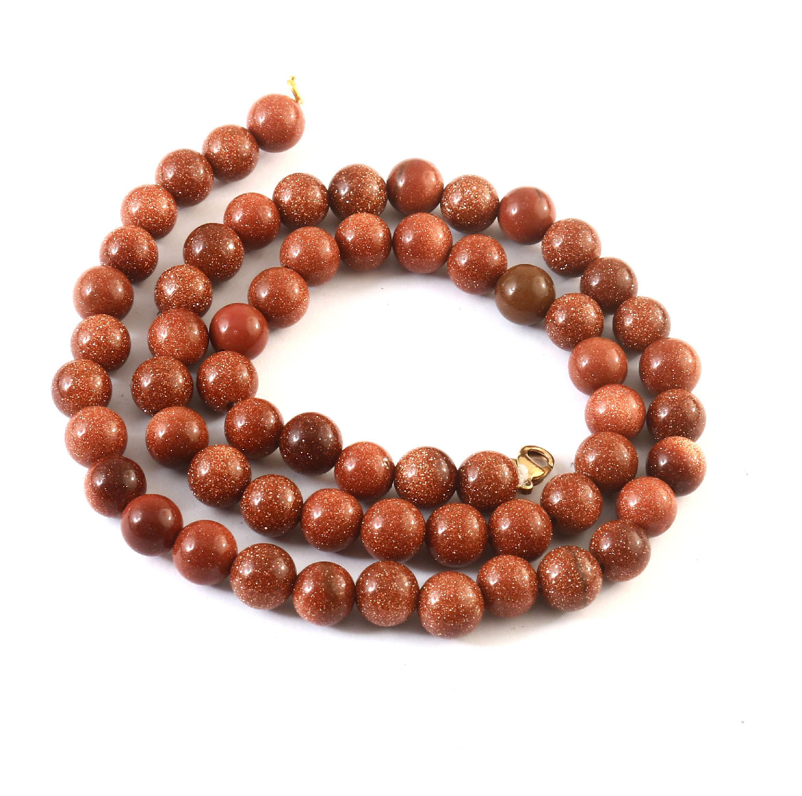 Natural Sunstone Brown Necklace Beads Mala