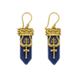 Lapis Lazuli Trishul Earrings