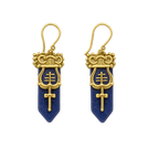 Lapis Lazuli Trishul Earrings