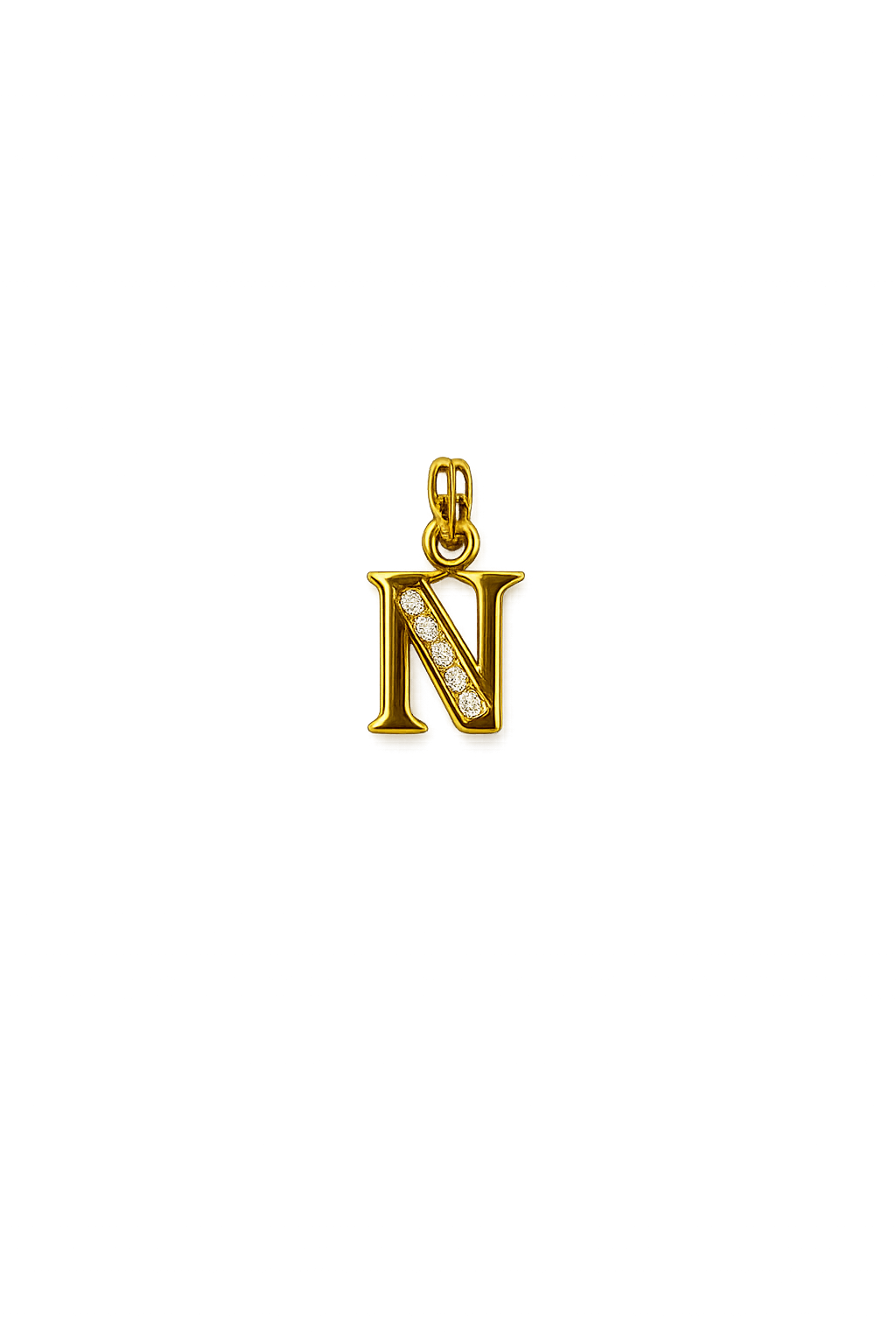 Elegant Gold Initial “N” Pendant