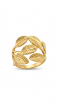 Golden Leaf Wrap Statement Adjustable Ring
