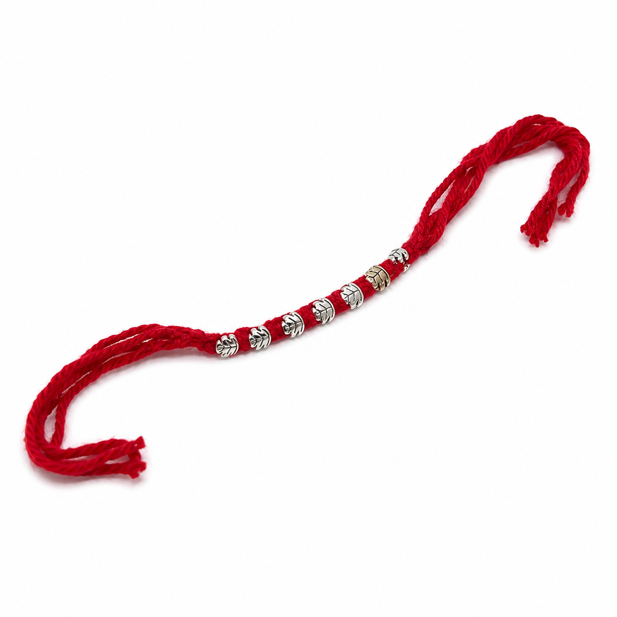 Silver Plated Leaf Sacred Thread Rakhi
