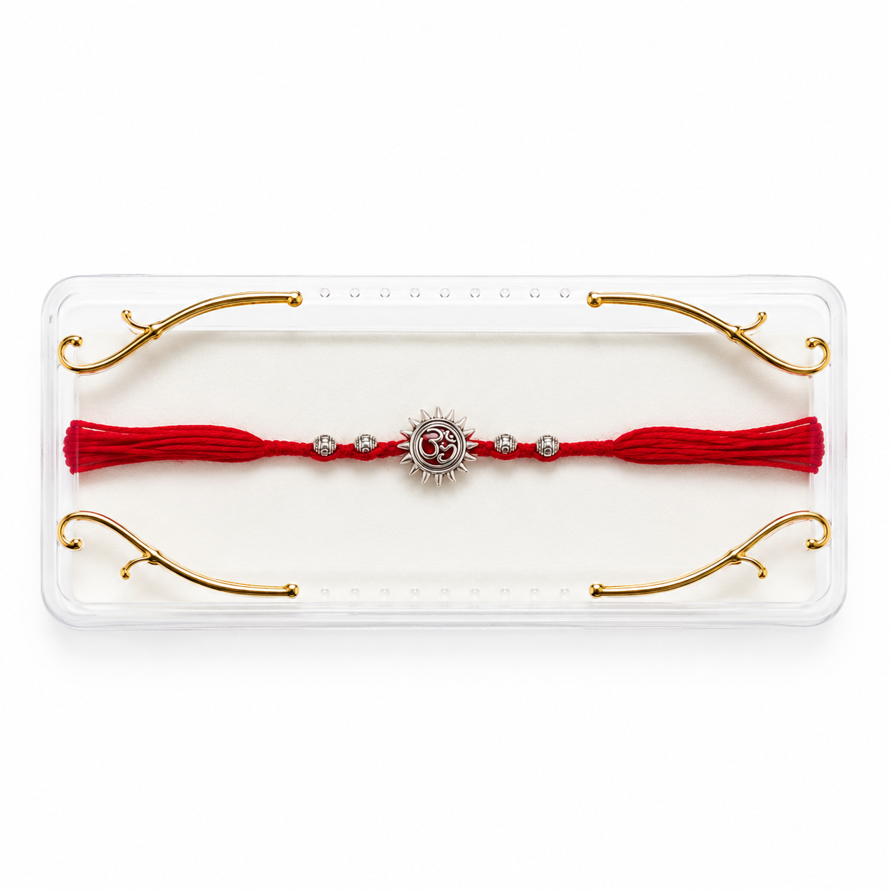 Silver Plated Divine Om Rakhi
