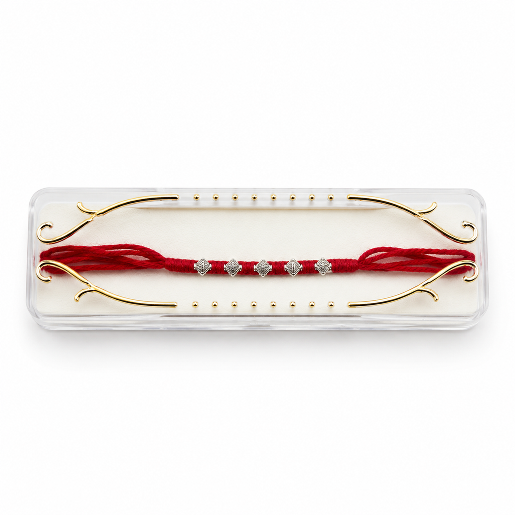 Classic Silver Plated Bead Rakhi